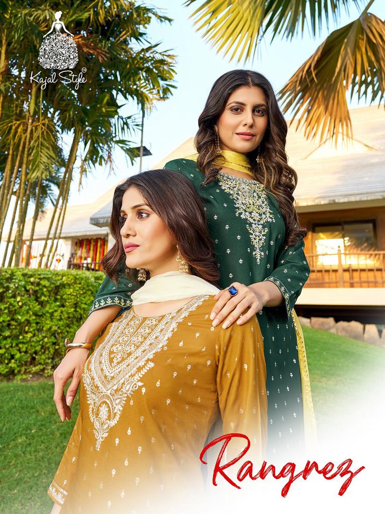 Rangrez Vol 1 By Kajal Style Rayone Kurti Bottom With Dupatta