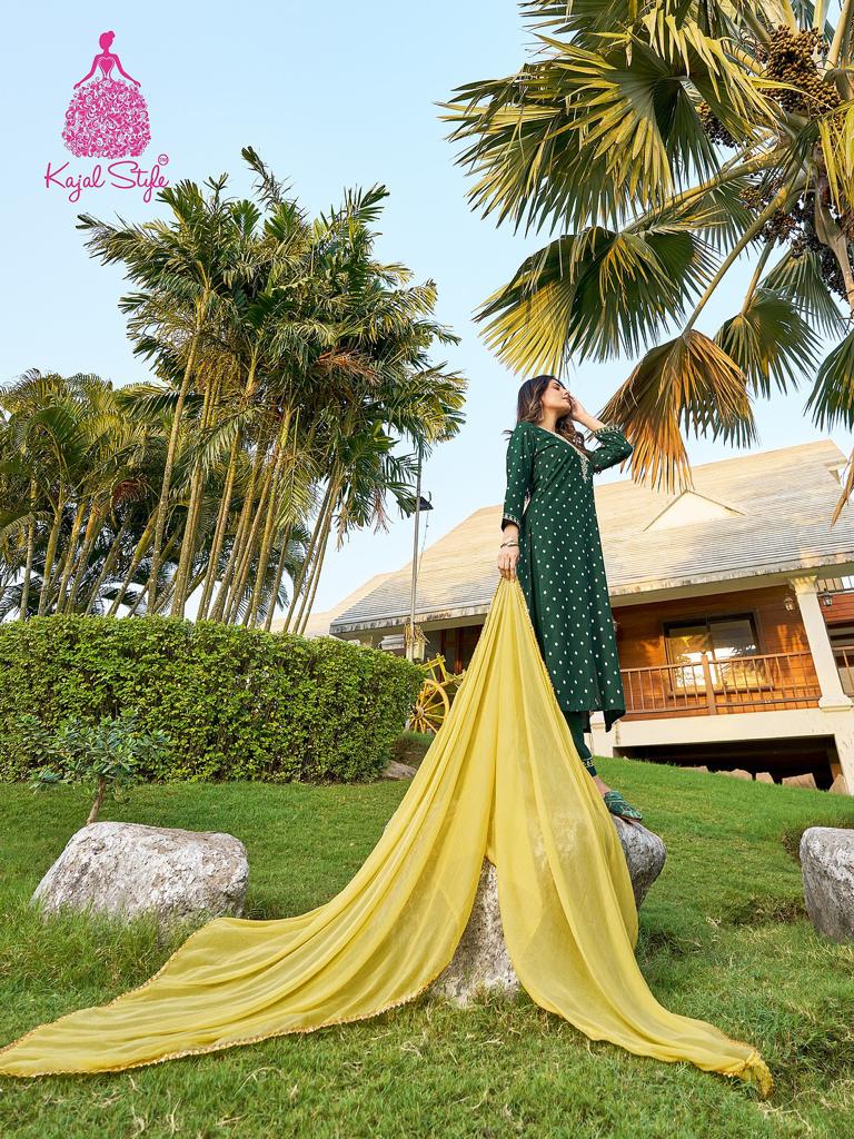 Rangrez Vol 1 By Kajal Style Rayone Kurti Bottom With Dupatta