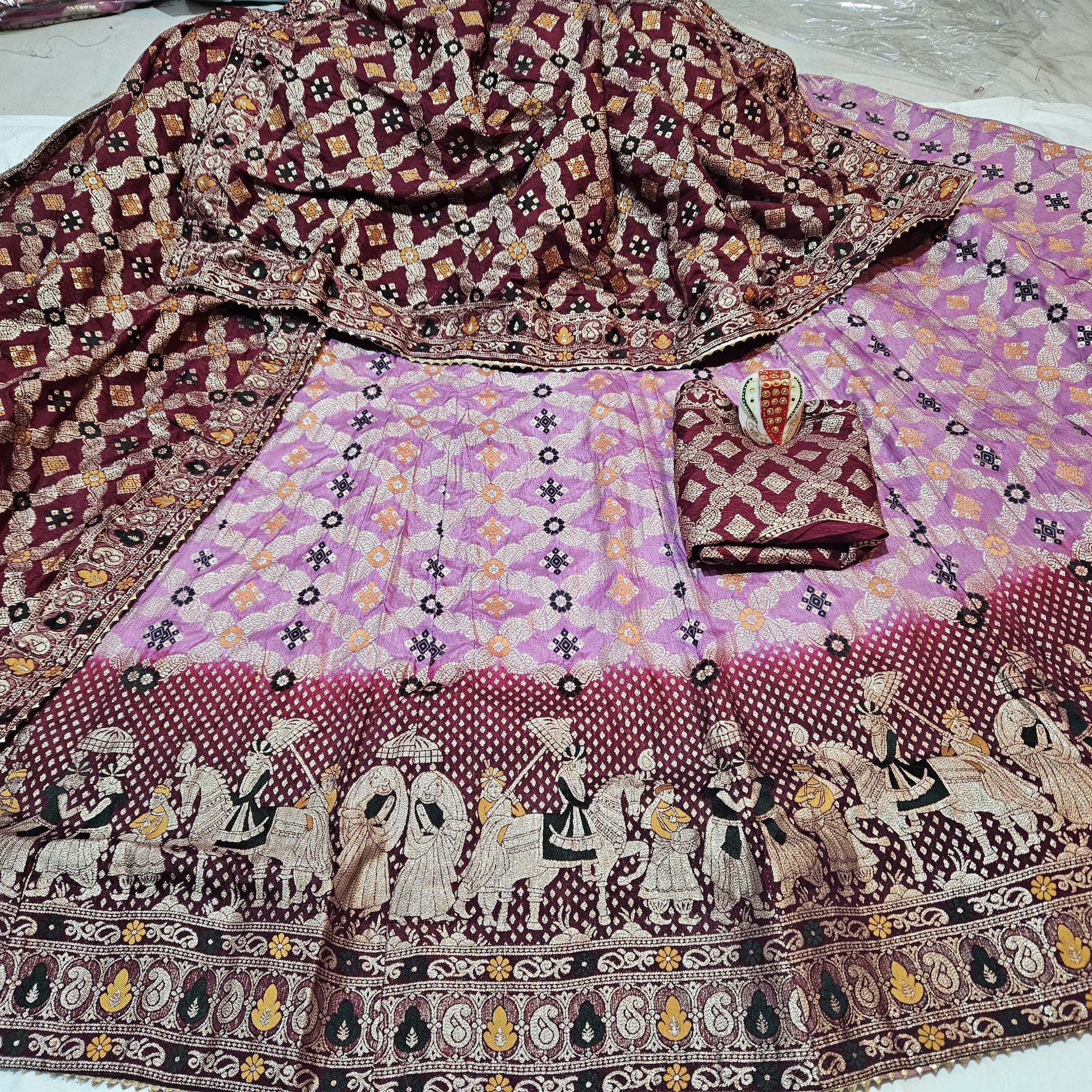 Rajasthani Pure Banarasi Dola Silk Lehenga Choli