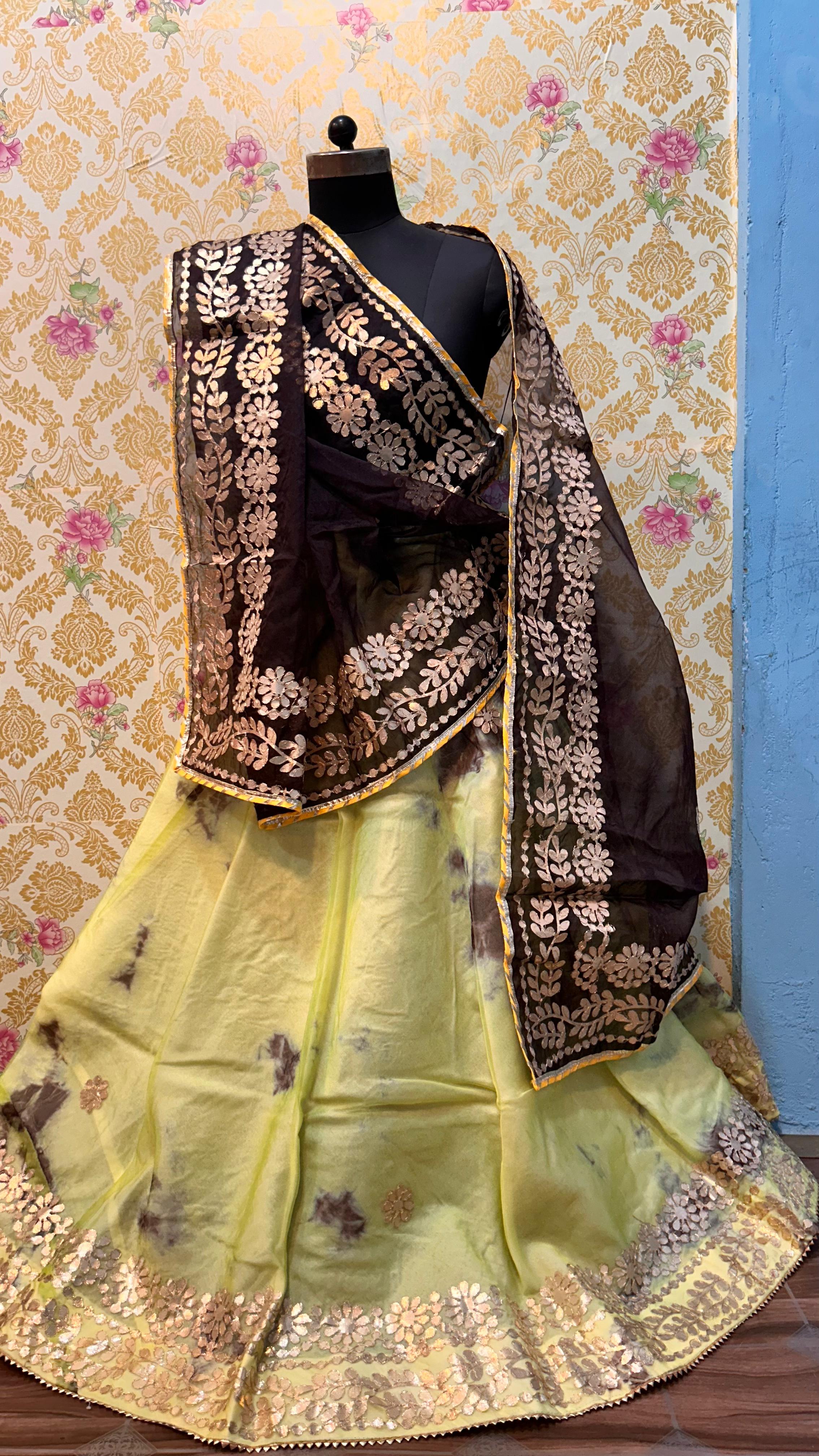 Beautiful Designer Rajasthani Heavy Organza Silk Lehenga Chunni