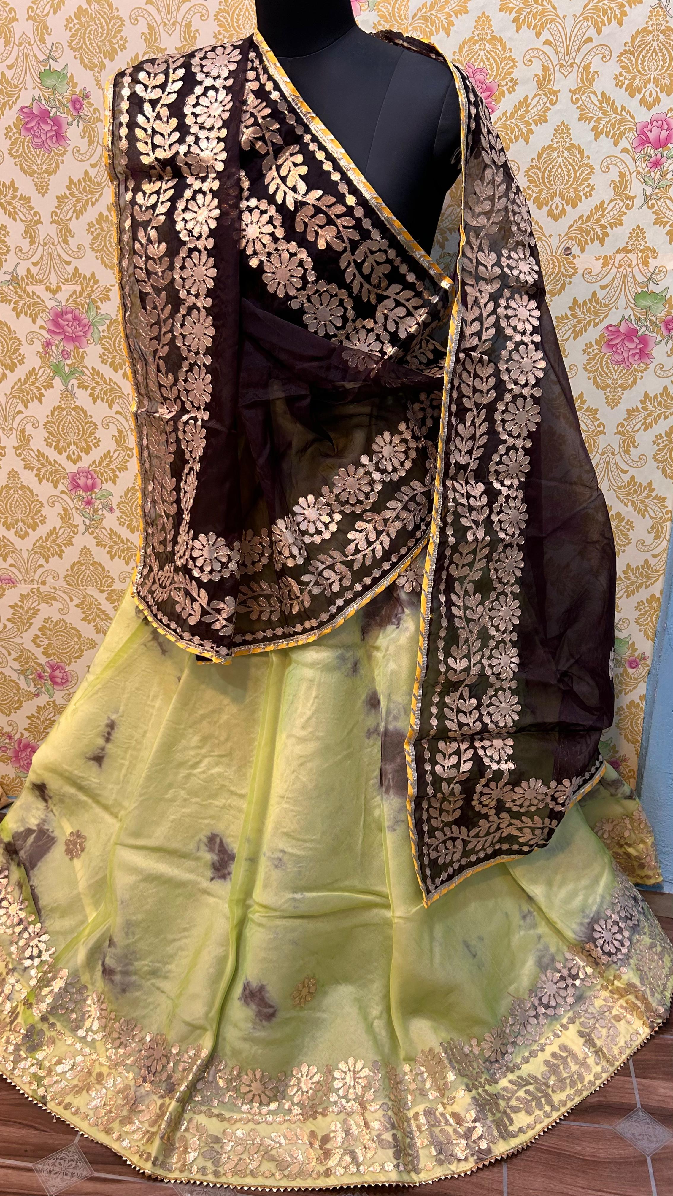 Beautiful Designer Rajasthani Heavy Organza Silk Lehenga Chunni