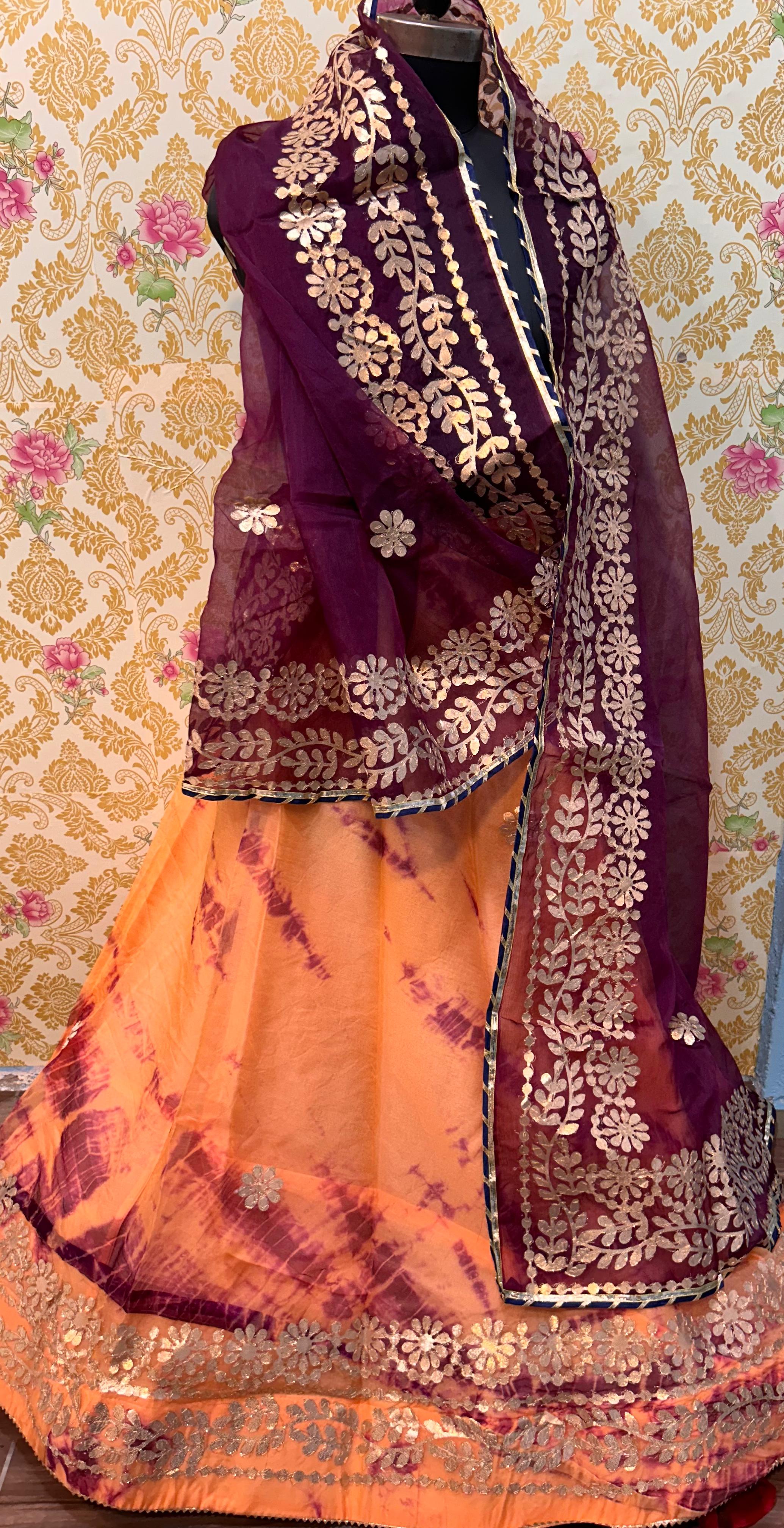 Beautiful Designer Rajasthani Heavy Organza Silk Lehenga Chunni