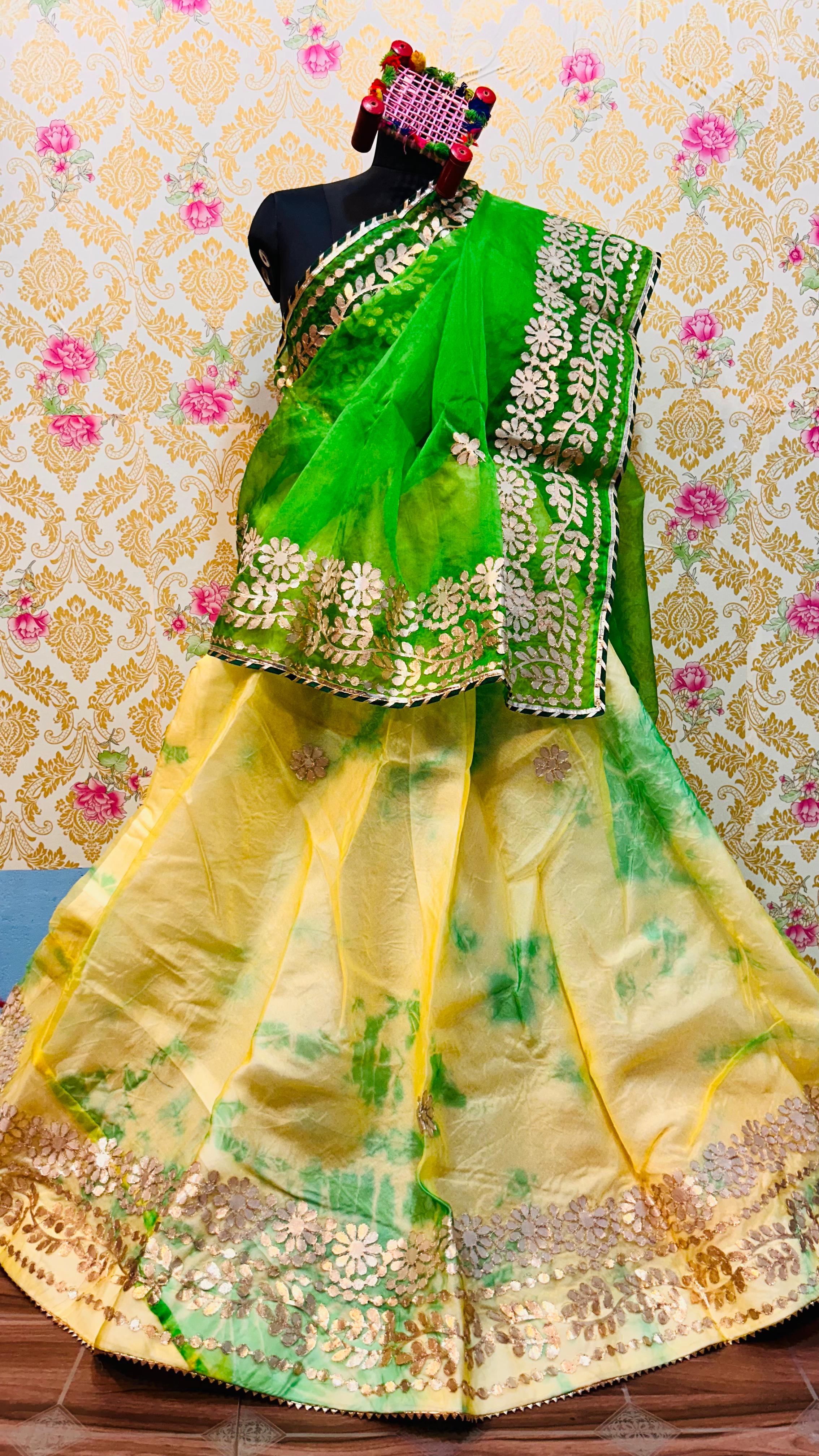 Beautiful Designer Rajasthani Heavy Organza Silk Lehenga Chunni