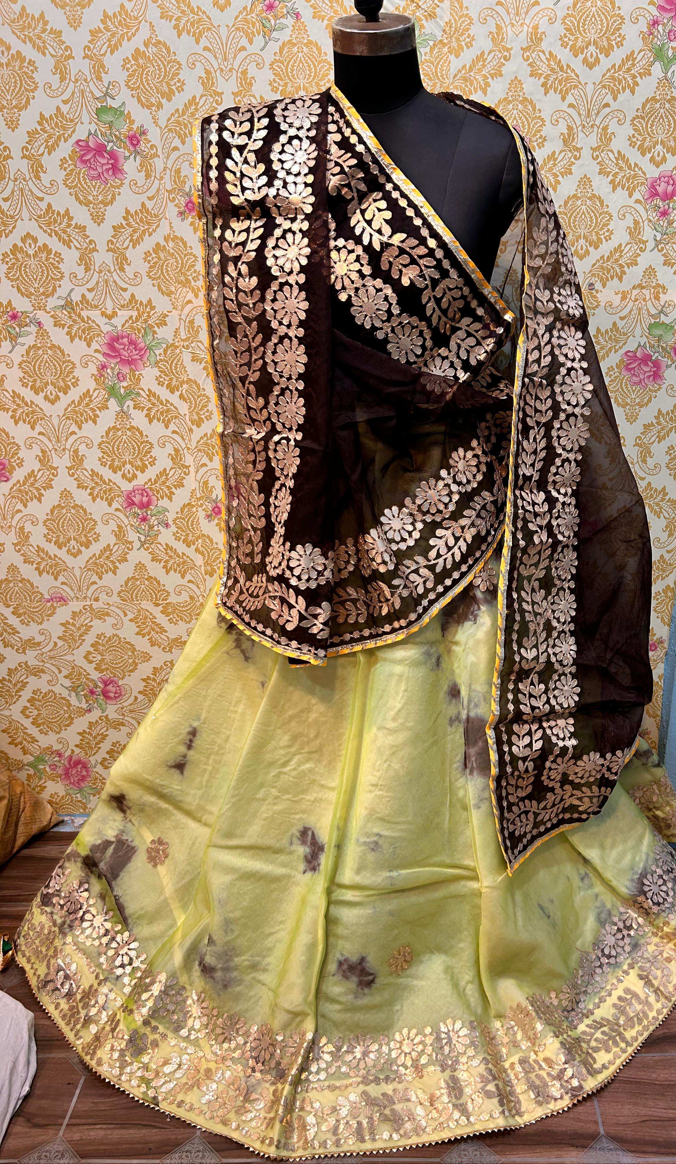 Beautiful Designer Rajasthani Heavy Organza Silk Lehenga Chunni