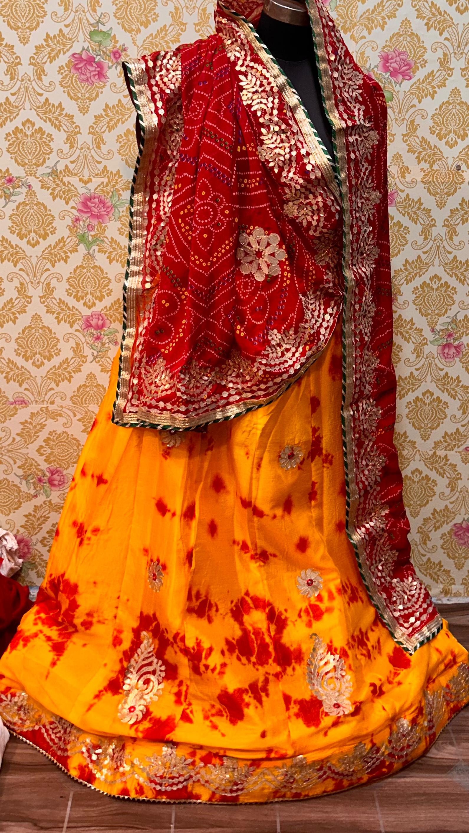 Beautiful Designer Rajasthani Heavy Gottapatti Lehenga Chunni