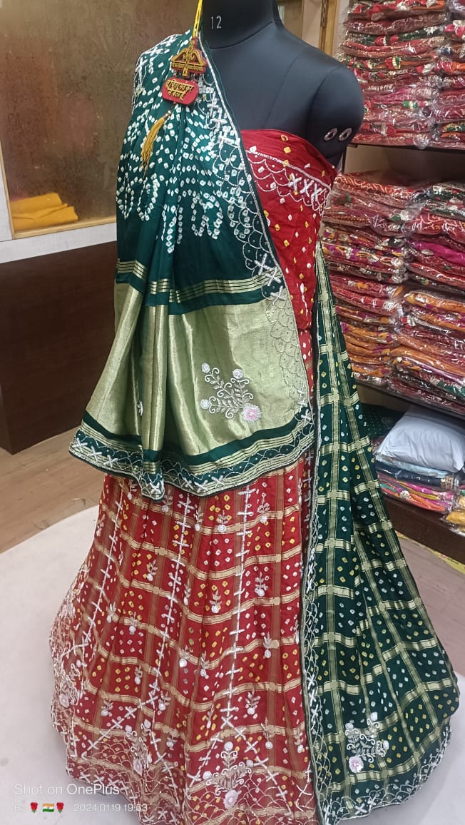 Beautiful Designer Rajasthani Heavy Pure Gajji Silk Lehenga