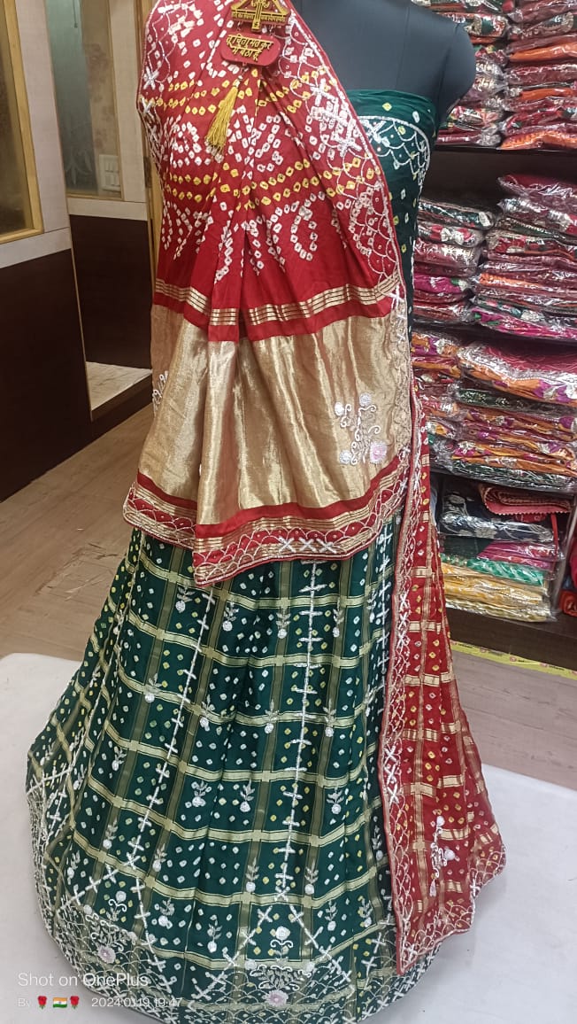 Beautiful Designer Rajasthani Heavy Pure Gajji Silk Lehenga