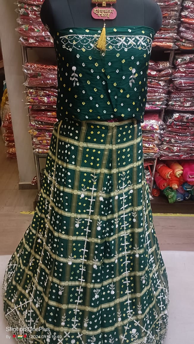 Beautiful Designer Rajasthani Heavy Pure Gajji Silk Lehenga