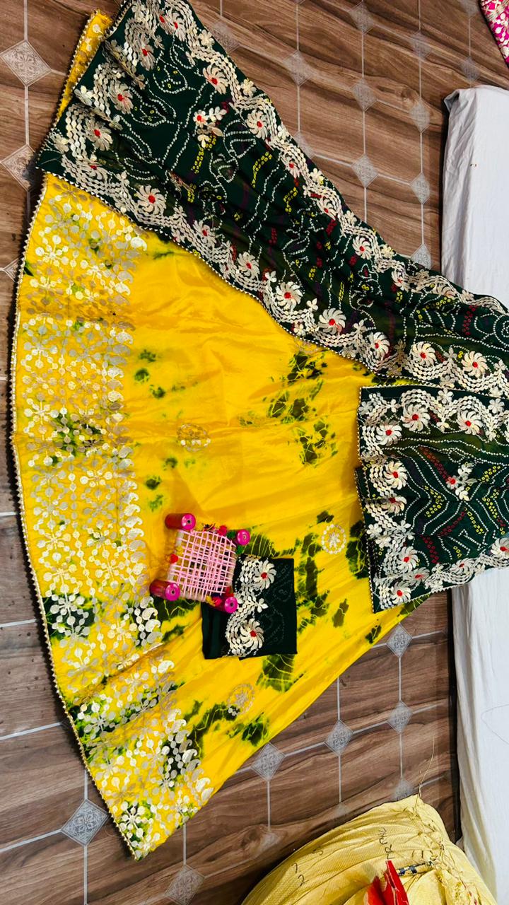 Beautiful Designer Rajasthani Heavy Gottapatti Lehenga Chunni