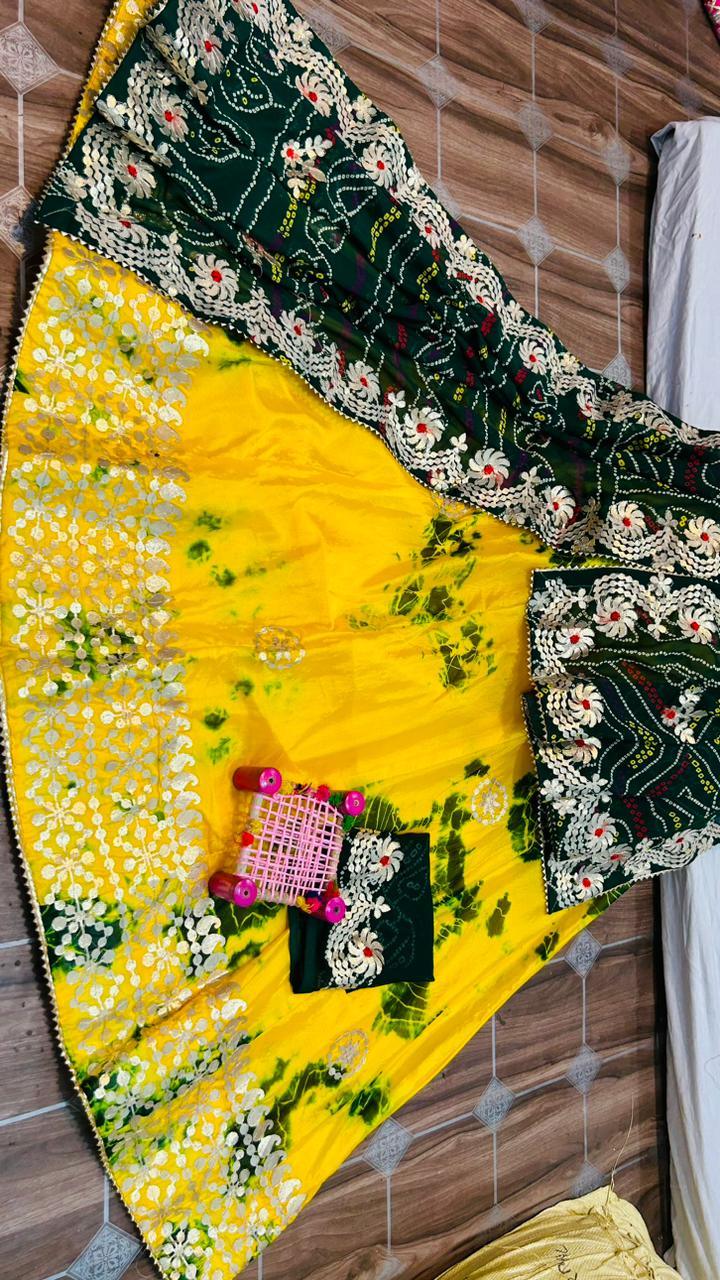 Beautiful Designer Rajasthani Heavy Gottapatti Lehenga Chunni