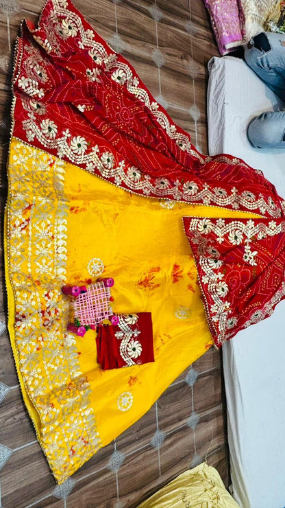 Beautiful Designer Rajasthani Heavy Gottapatti Lehenga Chunni