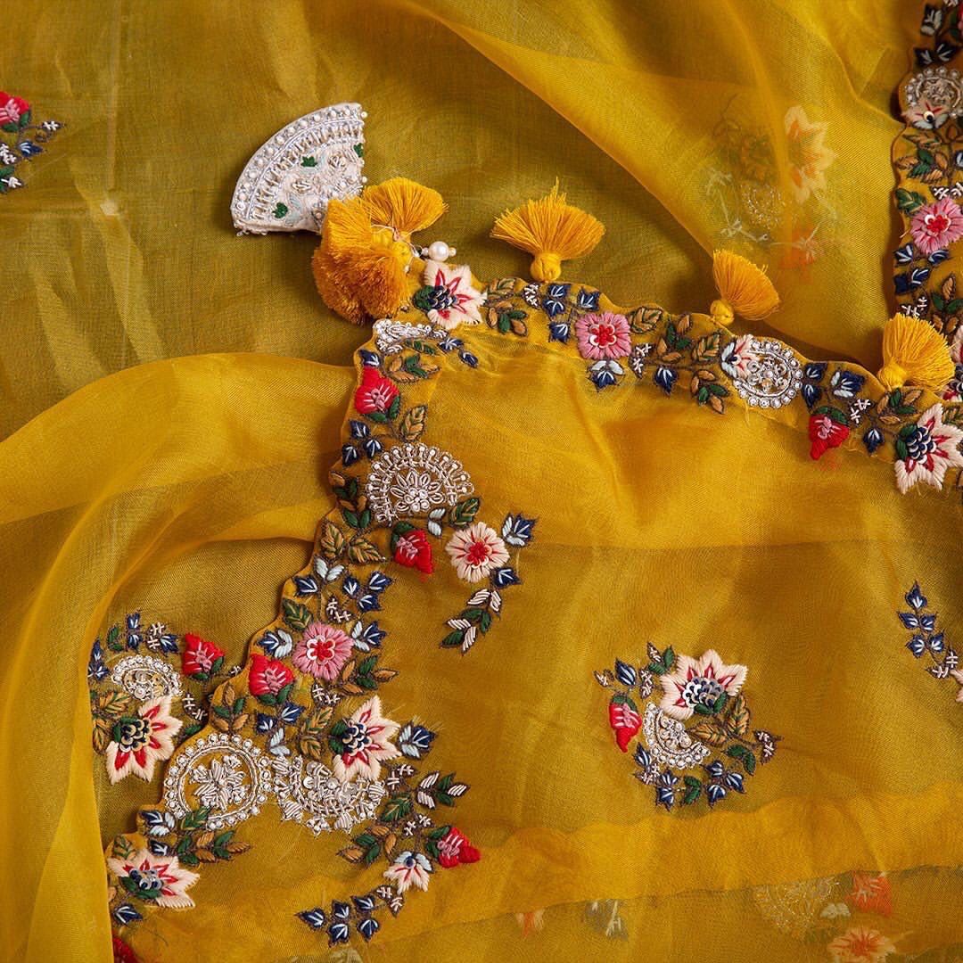 Beautiful Designer Soft Tissu Organza Silk Saree