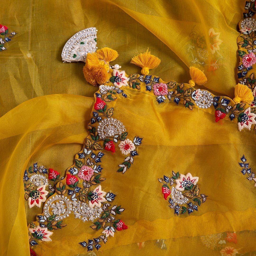 Beautiful Designer Soft Tissu Organza Silk Saree