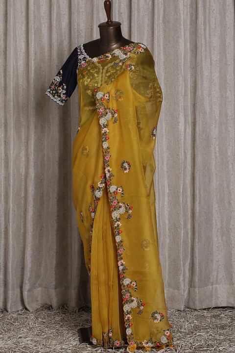 Beautiful Designer Soft Tissu Organza Silk Saree