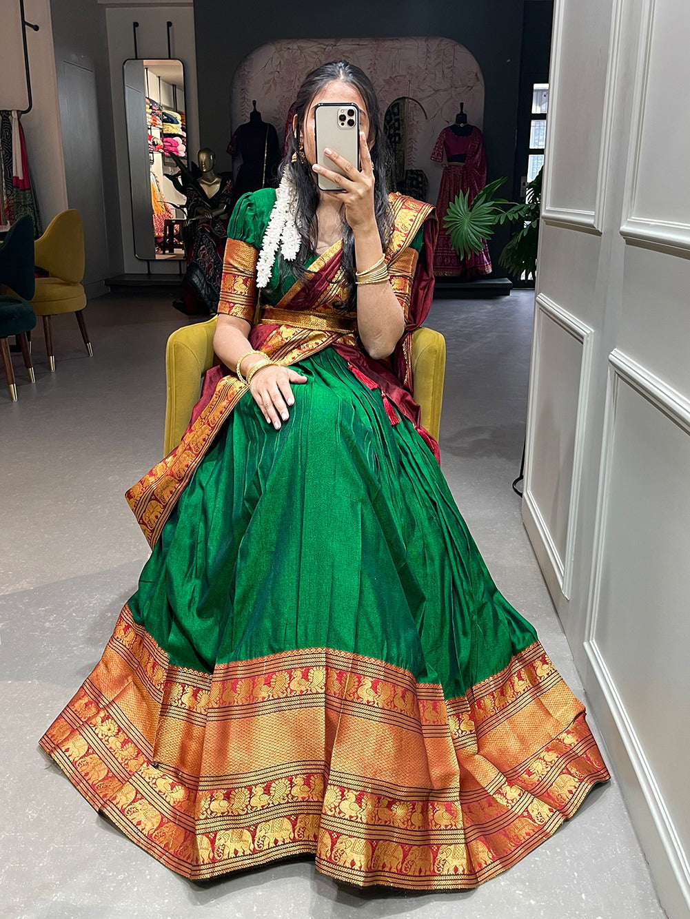 Beautiful Designer Party Wear Narayan Pet Paithani Lehenga Choli