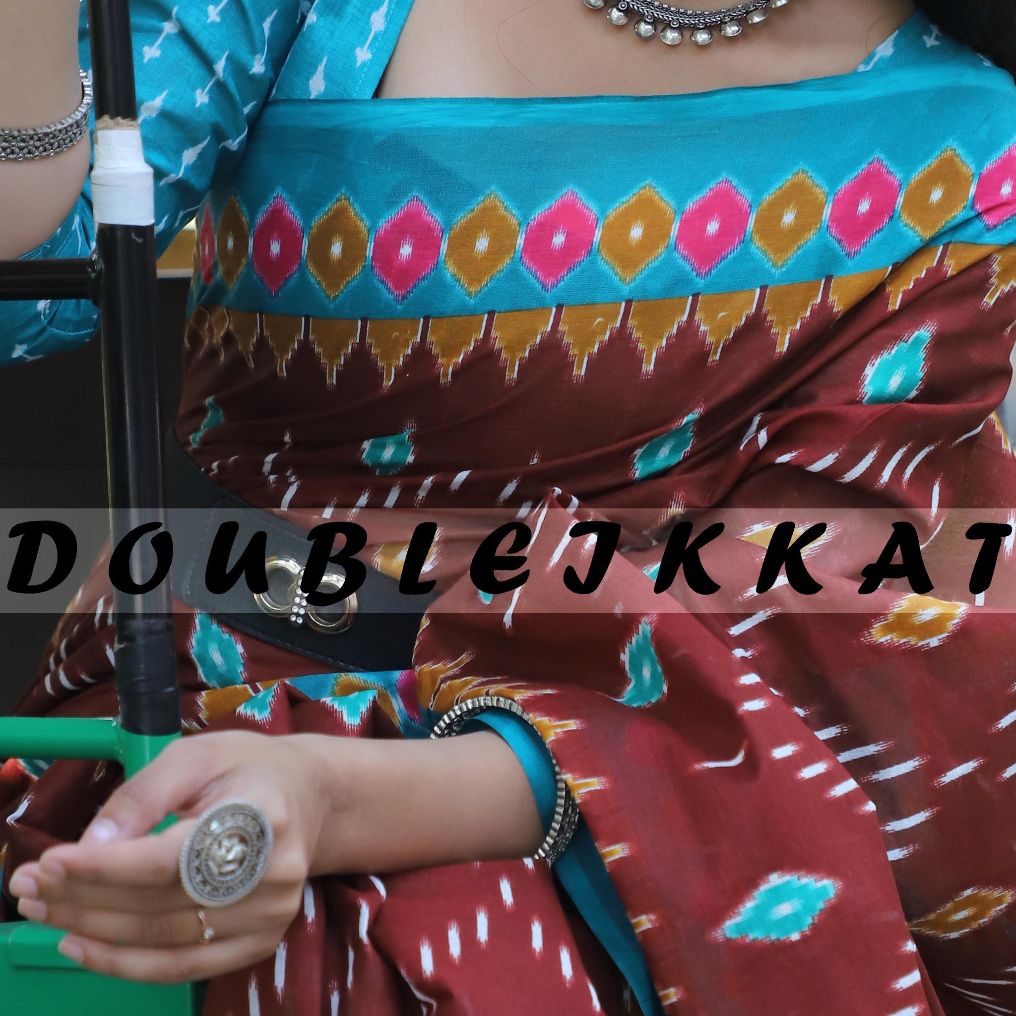 Beautiful Designer Double Eikkat Cotton Saree