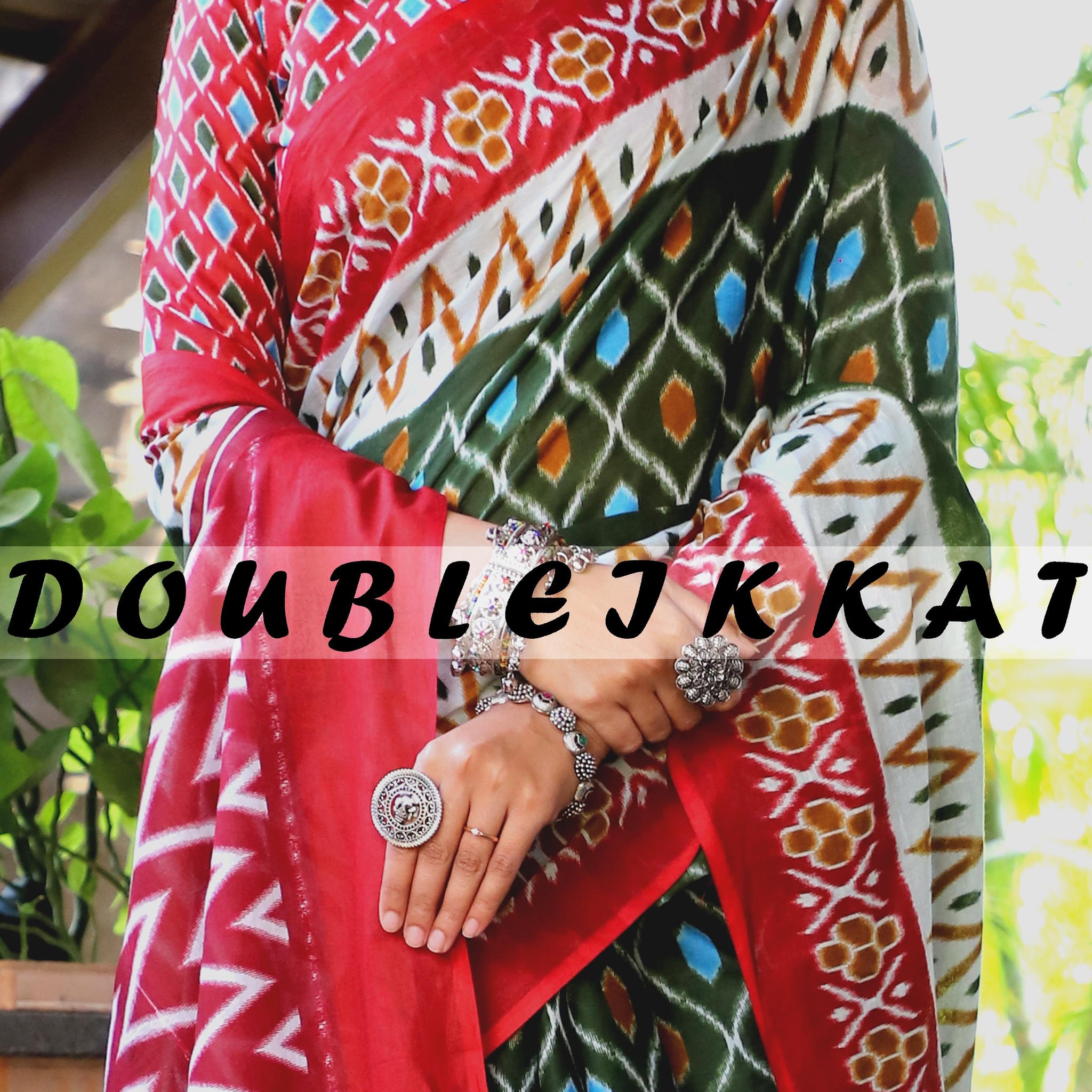 Beautiful Designer Double Eikkat Cotton Saree