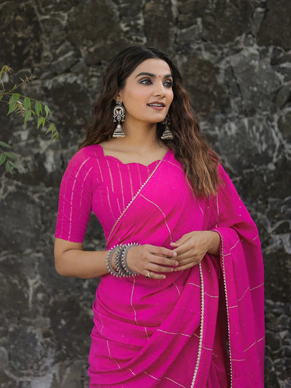 Beautiful Designer Chanderi Cotton Saree