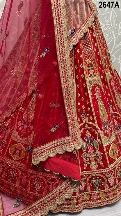 Beautiful Designer Bridal Heavy Silk Lehenga Choli