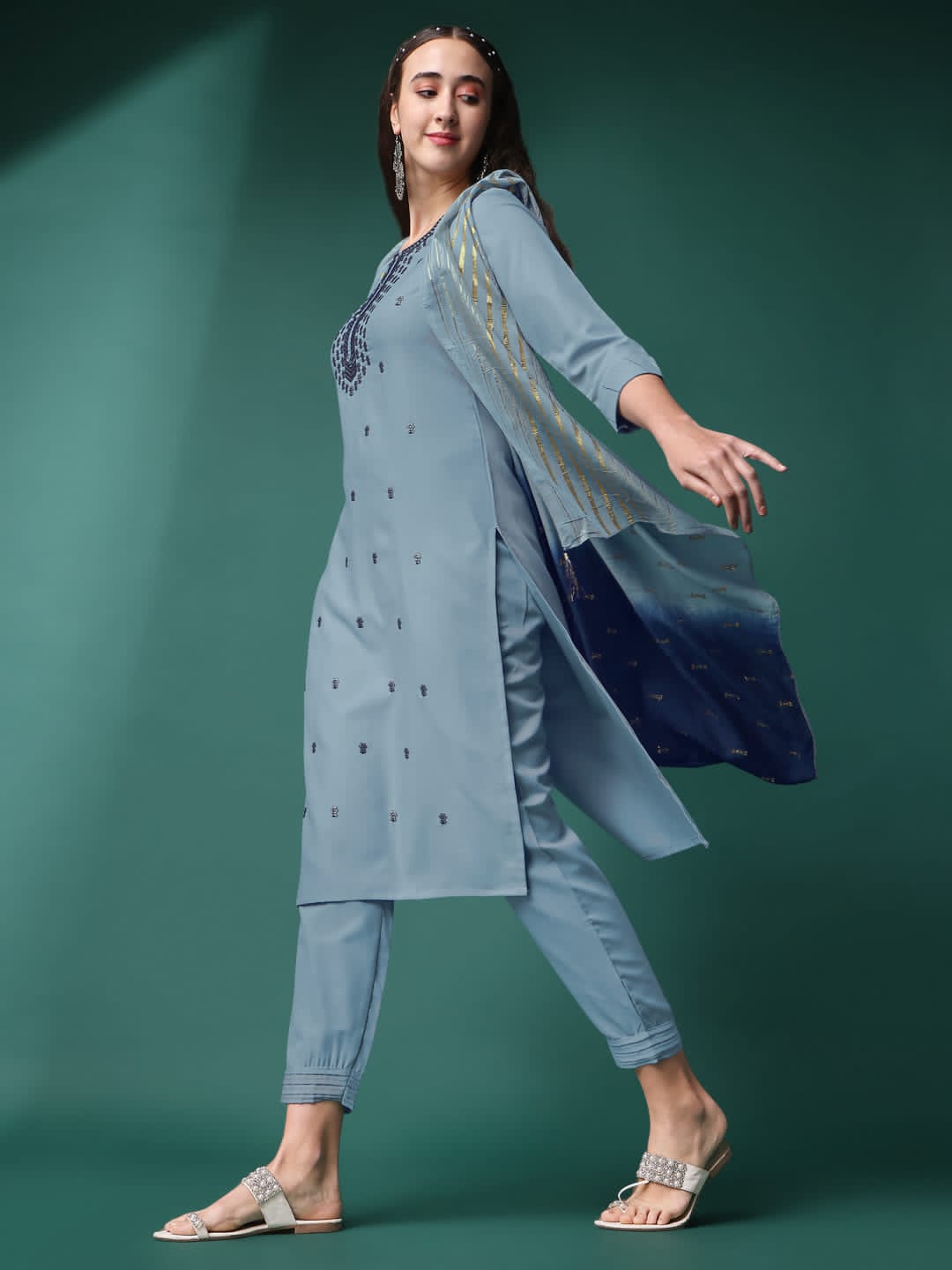 Beautiful Designer Kurti Pant With Dupatta
