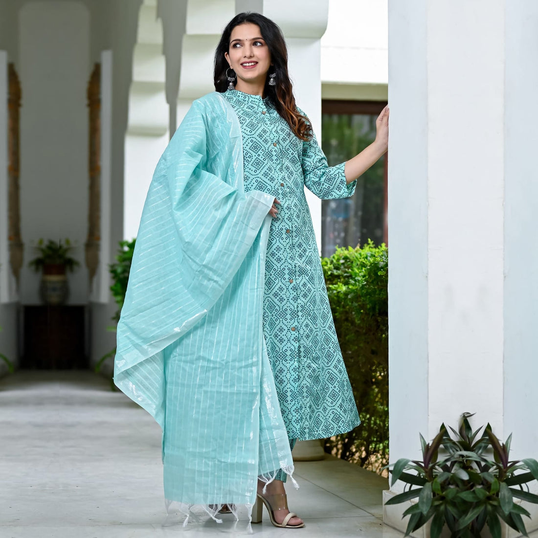 Beautiful Designer Cotton Kurti Pant With Dupatta