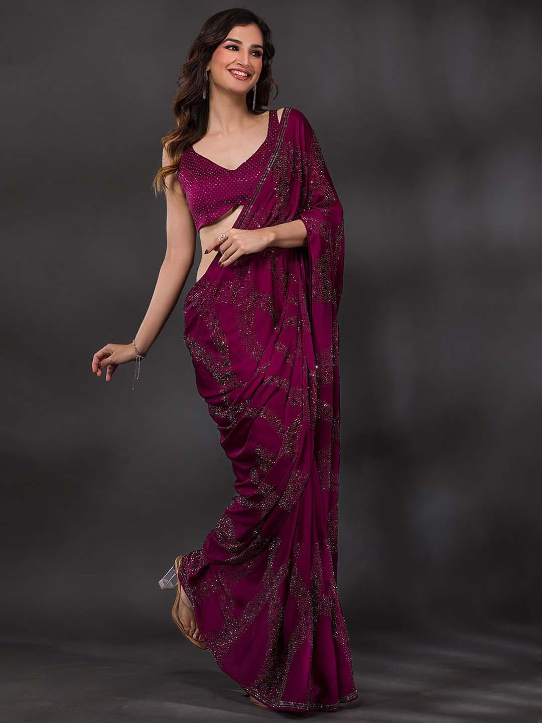 Beautiful Designer Sequence Saree