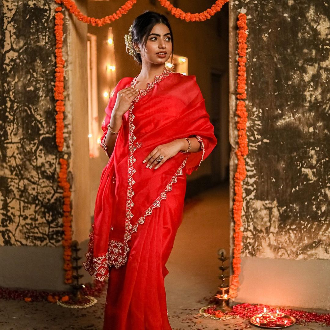 Beautiful Designer Pure Soft Organza Saree