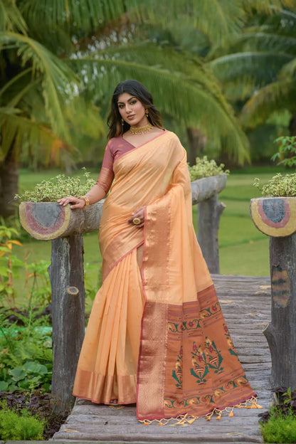 Beautiful Designer Premium Chanderi Silk Saree