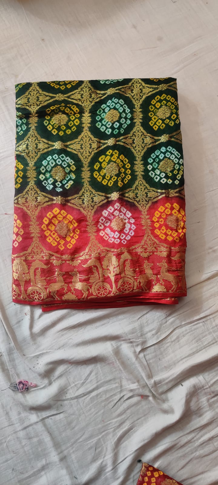 Beautiful Designer Bandhej Ghadchola Banarasi Silk Saree