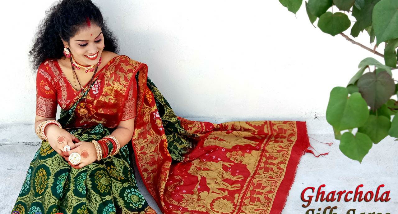 Beautiful Designer Bandhej Ghadchola Banarasi Silk Saree