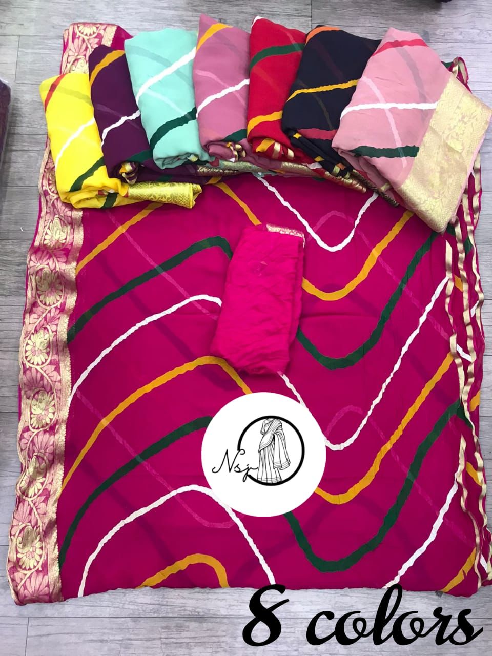 Beautiful Designer Maharani Lehriya Pure Georgette Saree