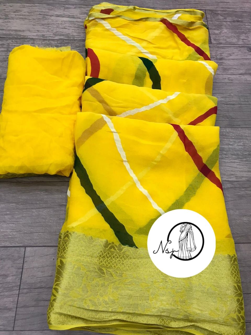 Beautiful Designer Maharani Lehriya Pure Georgette Saree