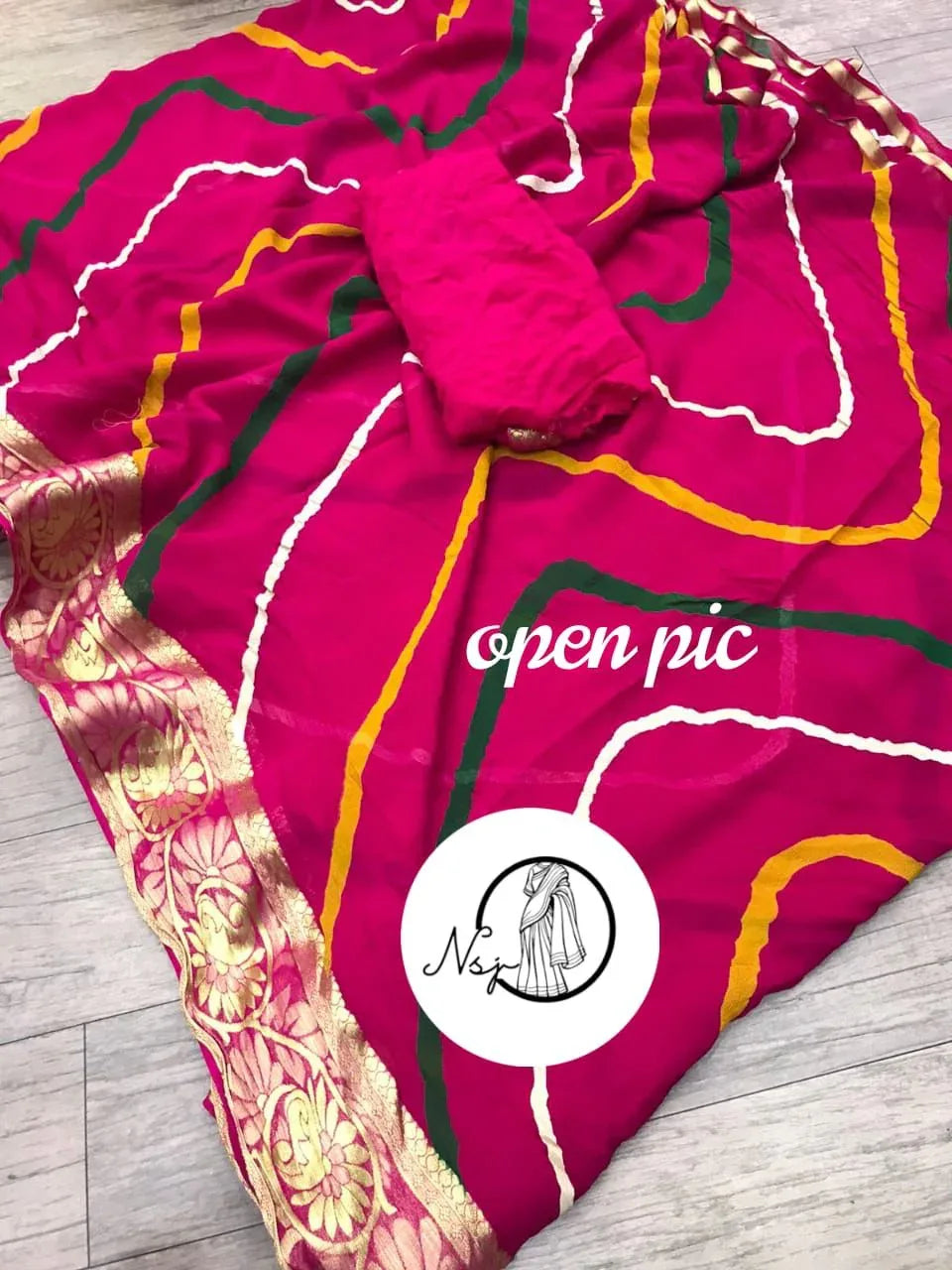 Beautiful Designer Maharani Lehriya Pure Georgette Saree