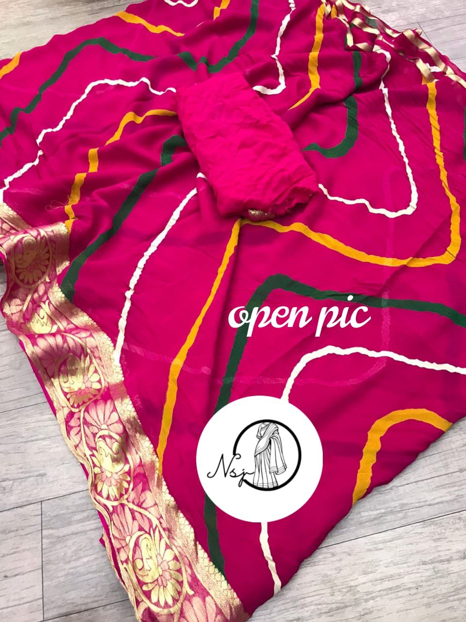 Beautiful Designer Maharani Lehriya Pure Georgette Saree