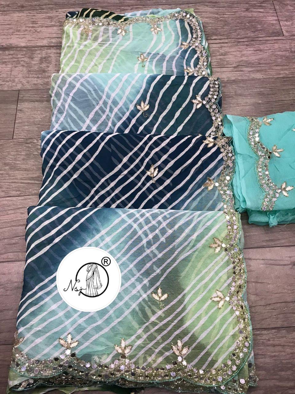 Beautiful Designer Pure 40 gm Georgette Saree