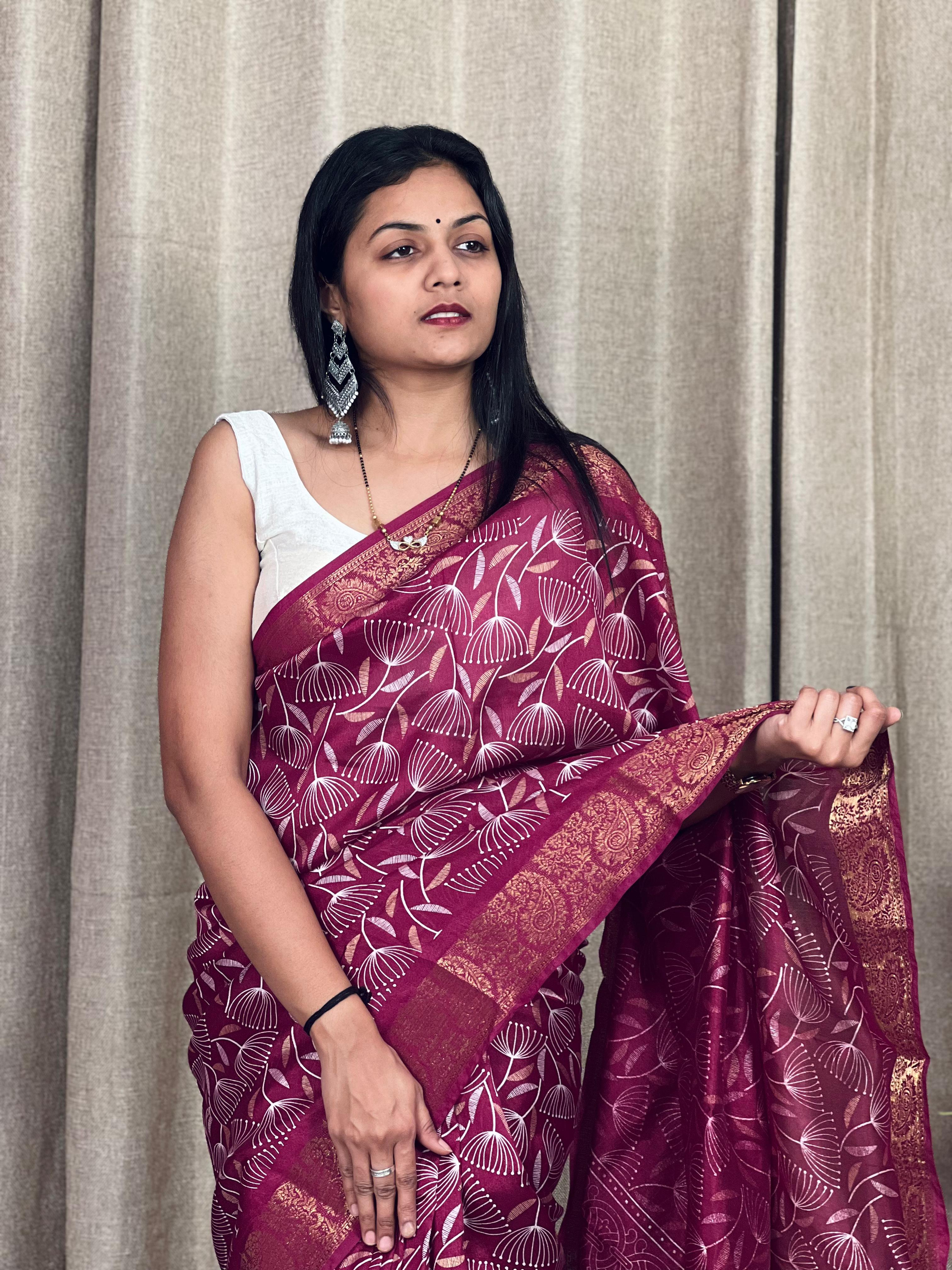 Beautiful Designer Soft Soft Tushar Silk Slub Saree