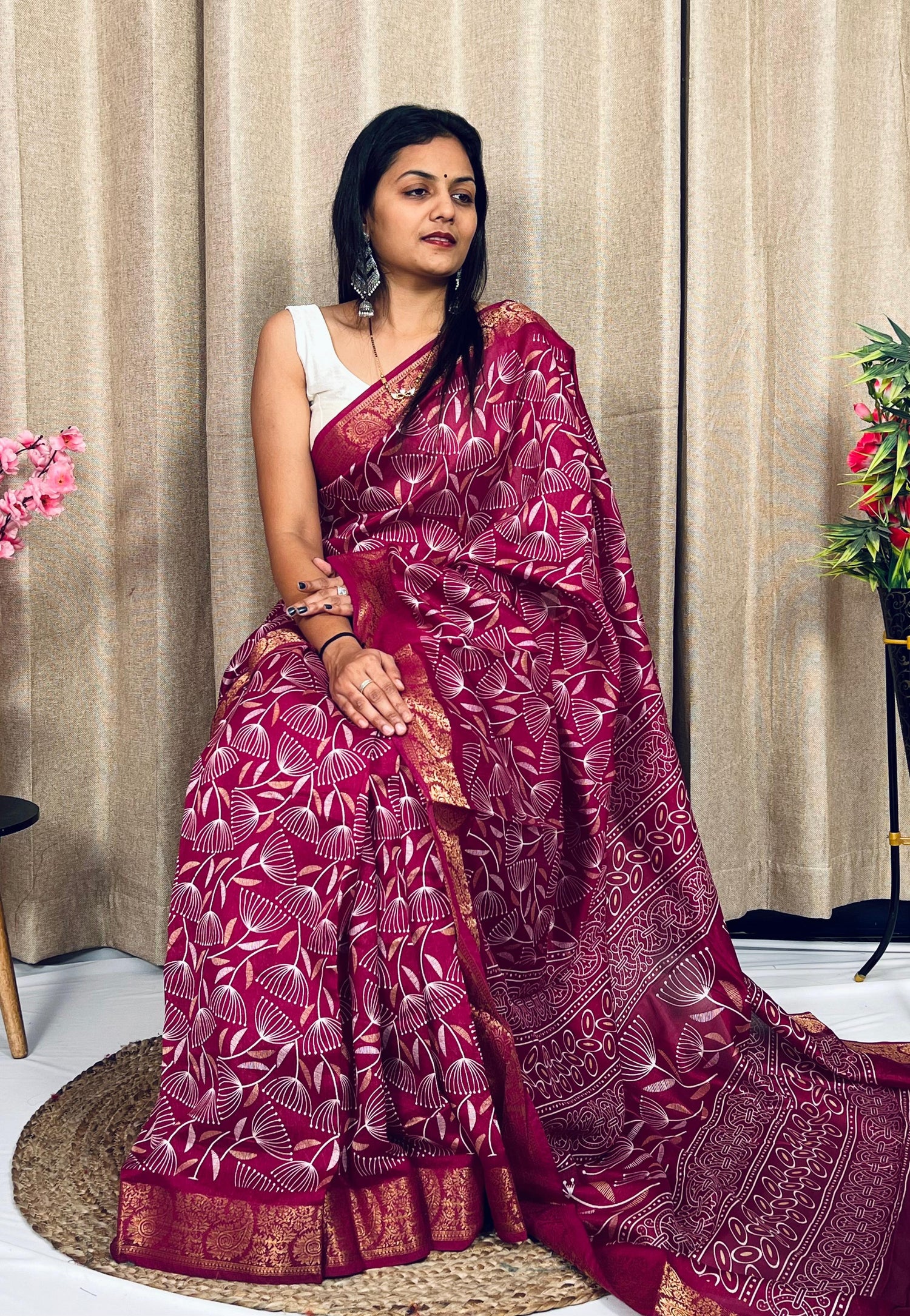 Beautiful Designer Soft Soft Tushar Silk Slub Saree