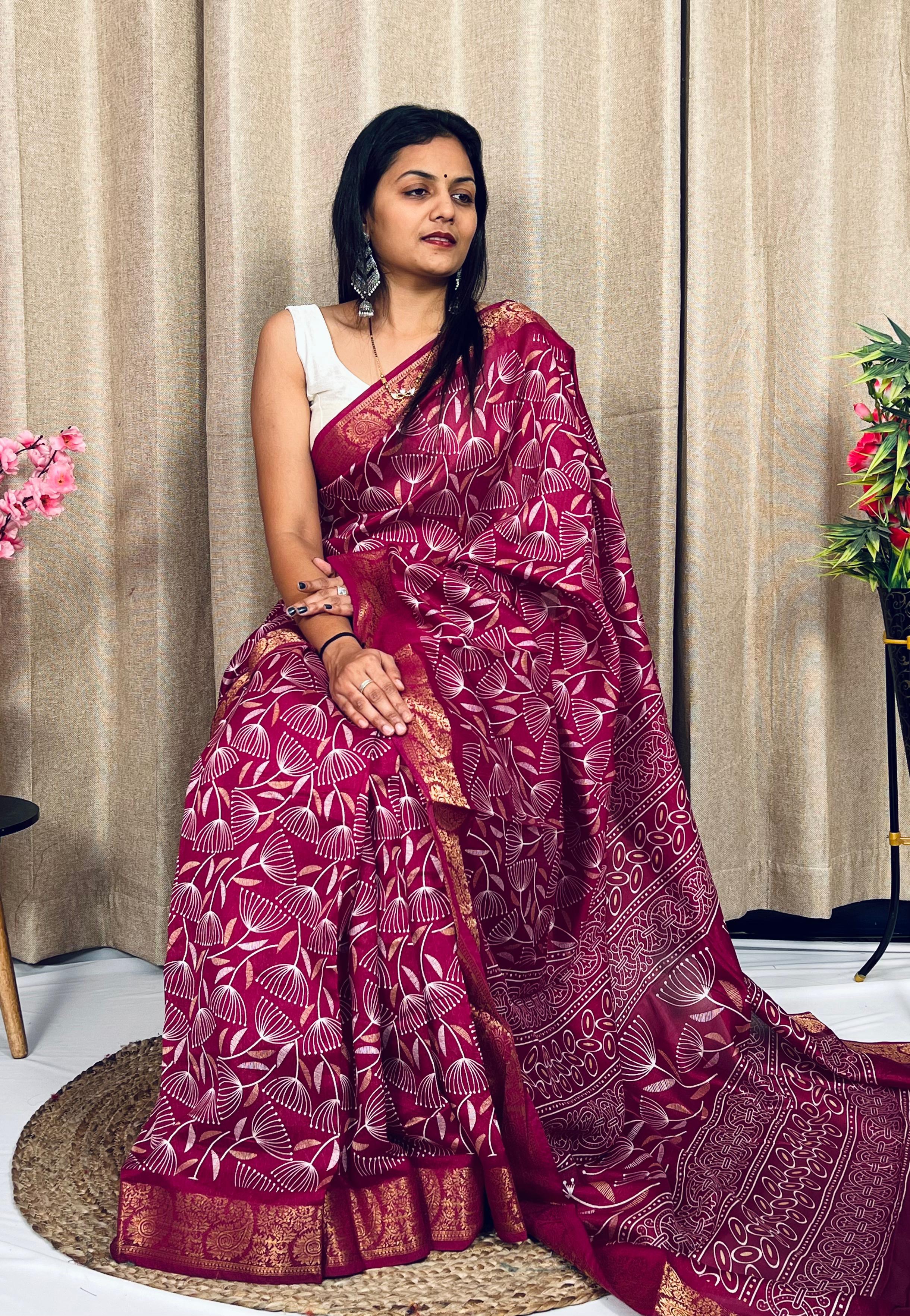 Beautiful Designer Soft Soft Tushar Silk Slub Saree