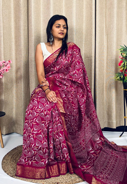 Beautiful Designer Soft Soft Tushar Silk Slub Saree