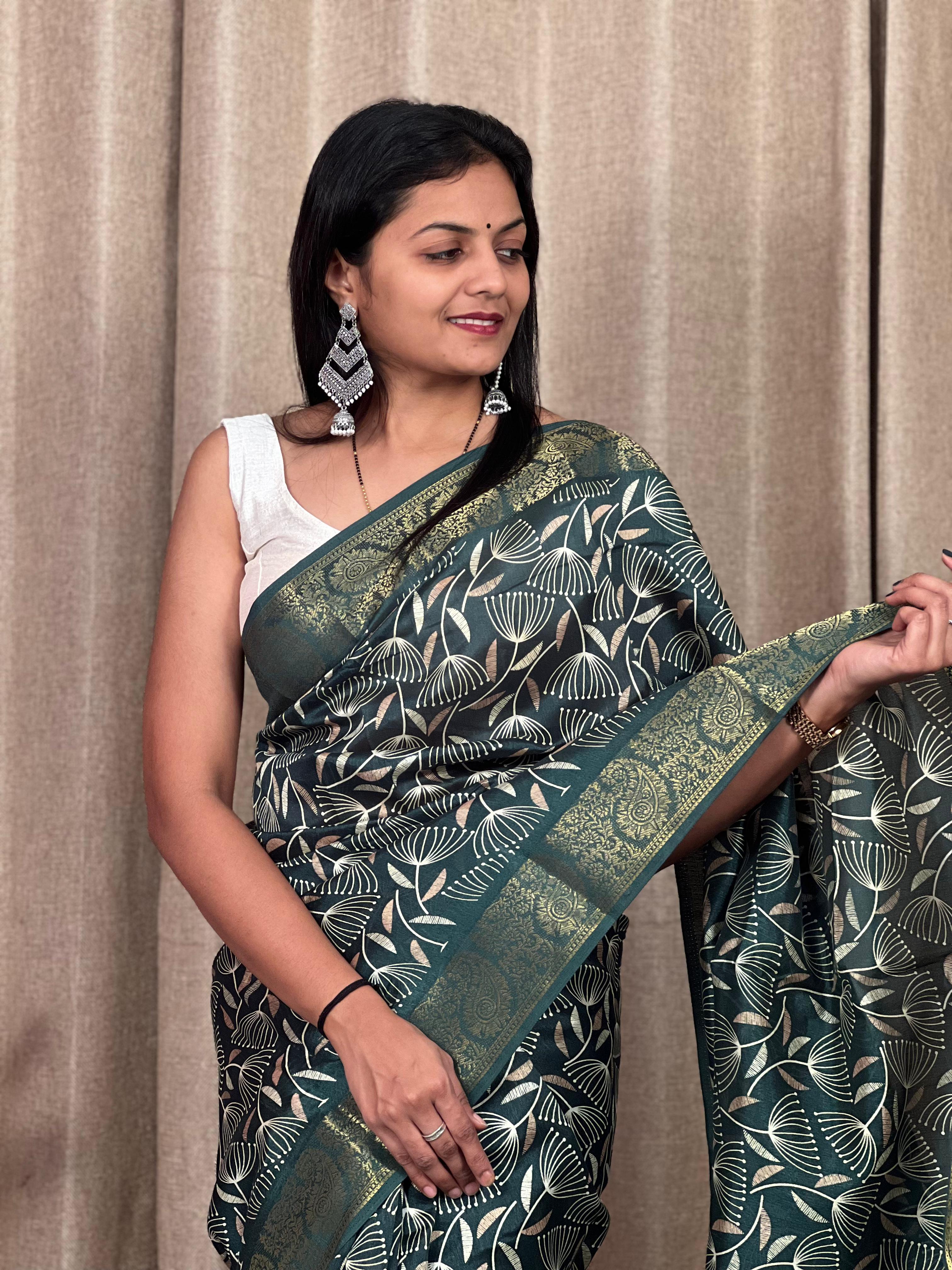 Beautiful Designer Soft Soft Tushar Silk Slub Saree