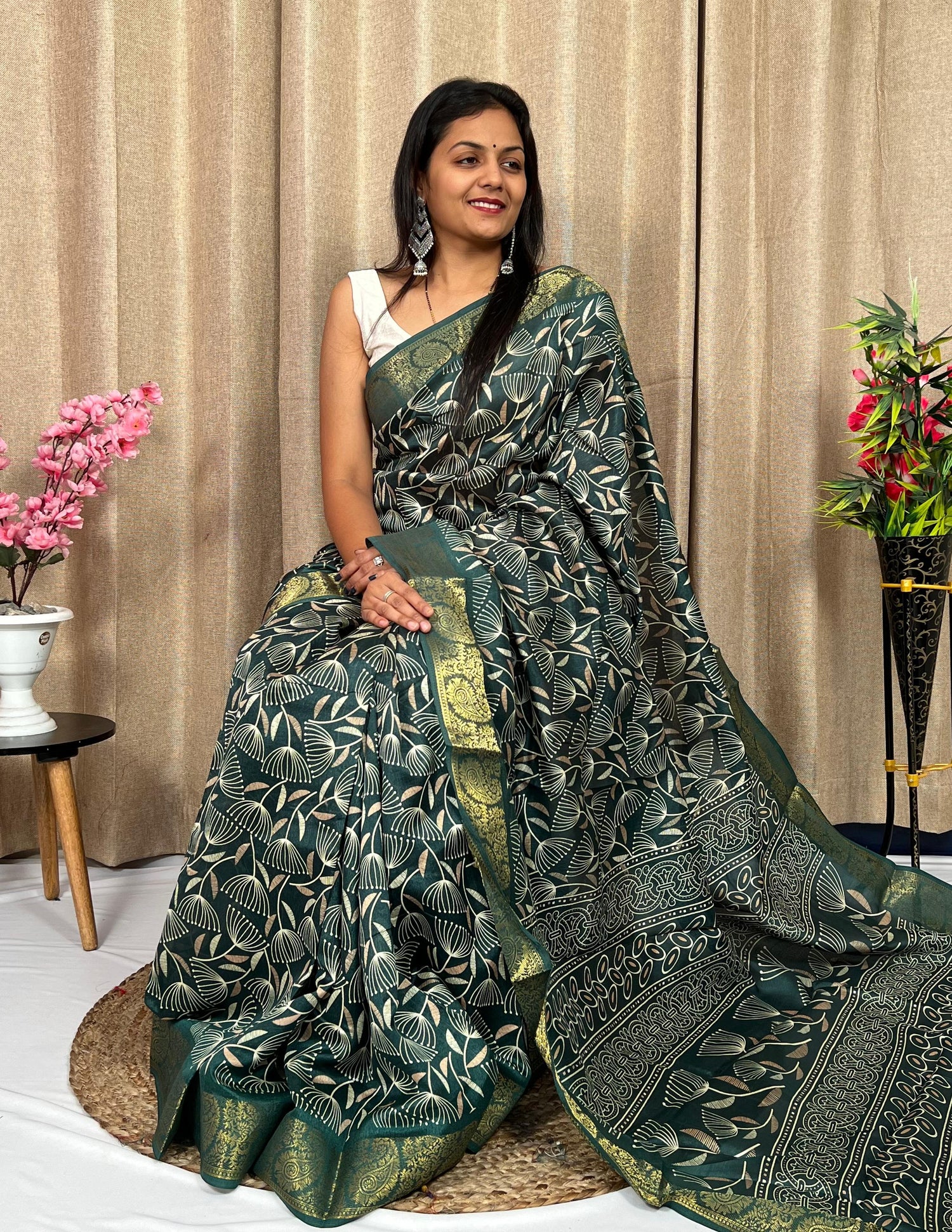 Beautiful Designer Soft Soft Tushar Silk Slub Saree