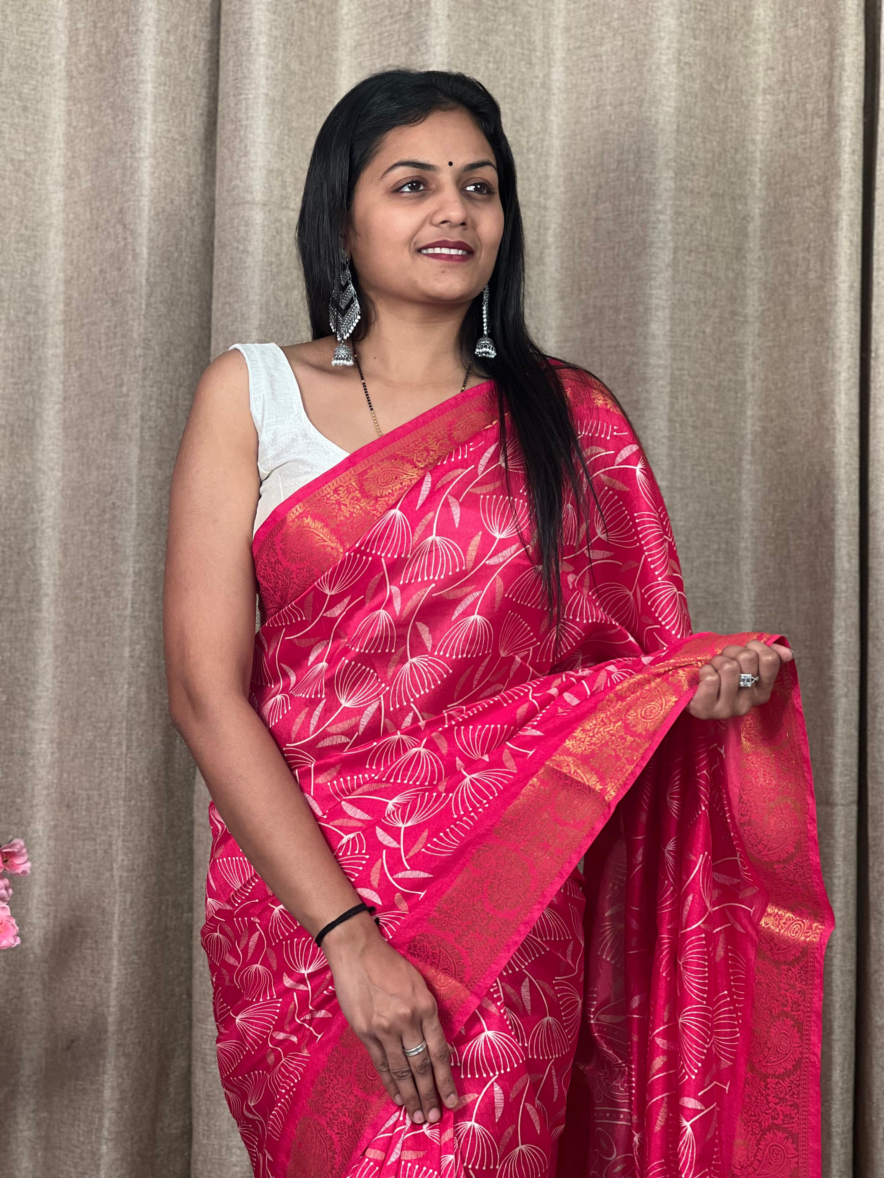 Beautiful Designer Soft Soft Tushar Silk Slub Saree