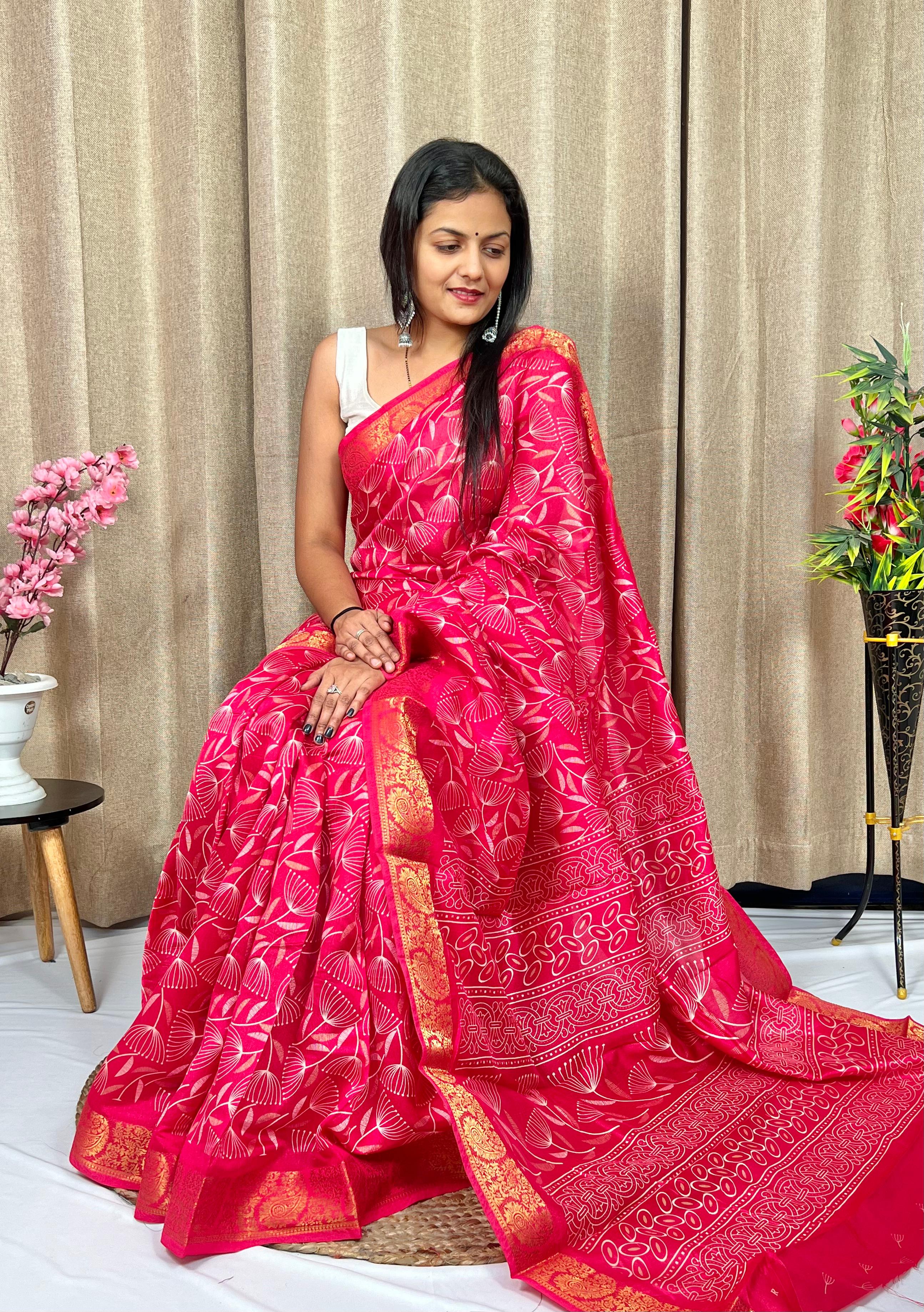 Beautiful Designer Soft Soft Tushar Silk Slub Saree