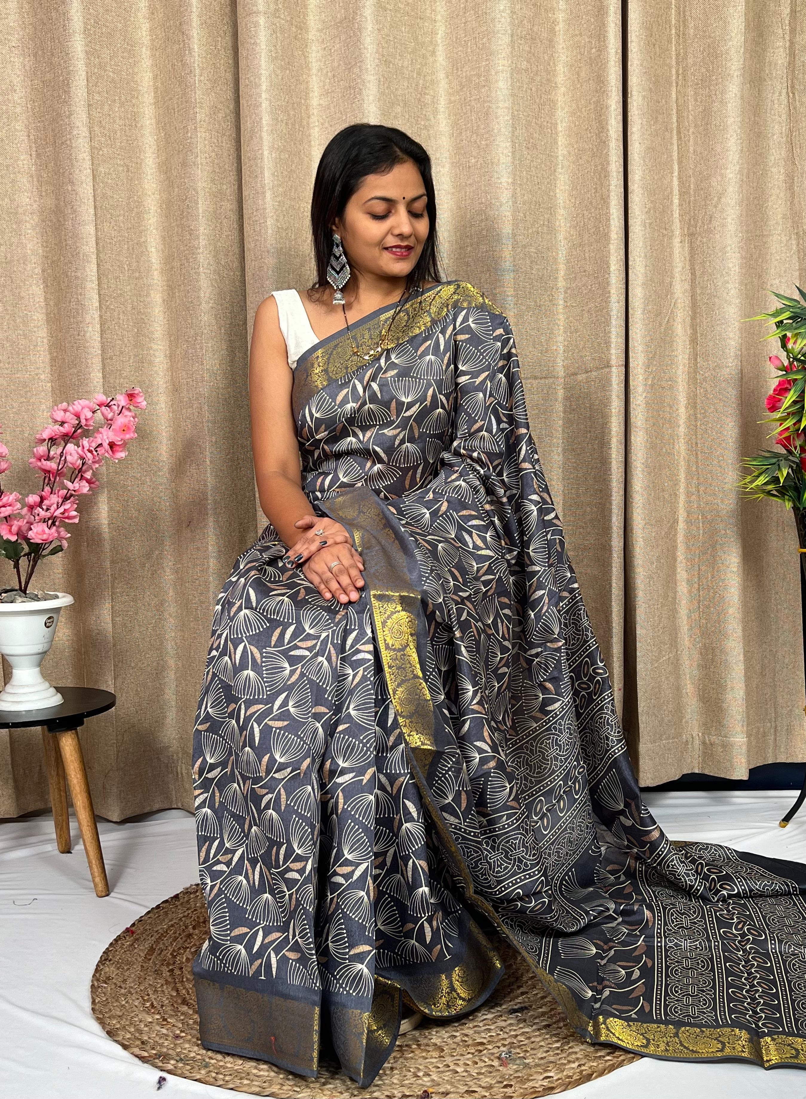 Beautiful Designer Soft Soft Tushar Silk Slub Saree