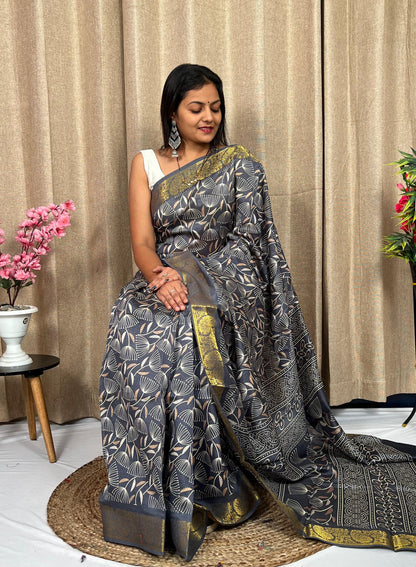 Beautiful Designer Soft Soft Tushar Silk Slub Saree