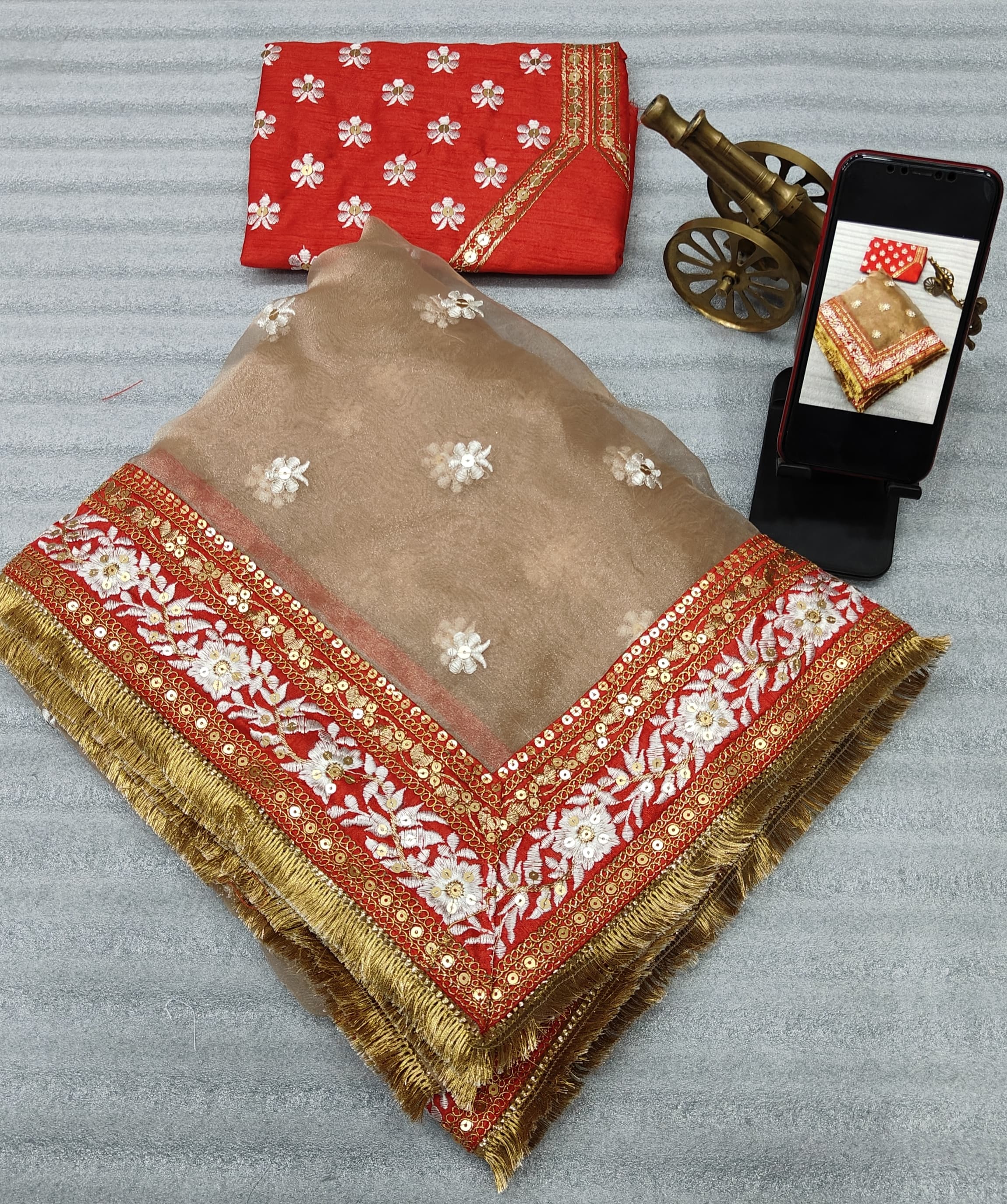 Beautiful Designer Soft Orgenza Silk Saree