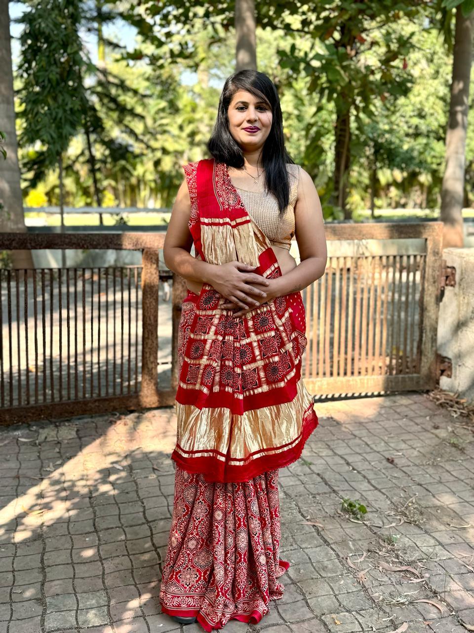 Beautiful Designer Nakshi Gajji Soft Silk Lagdi Patta Saree