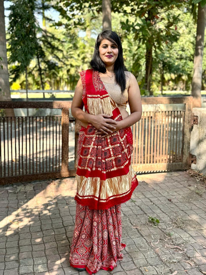 Beautiful Designer Nakshi Gajji Soft Silk Lagdi Patta Saree
