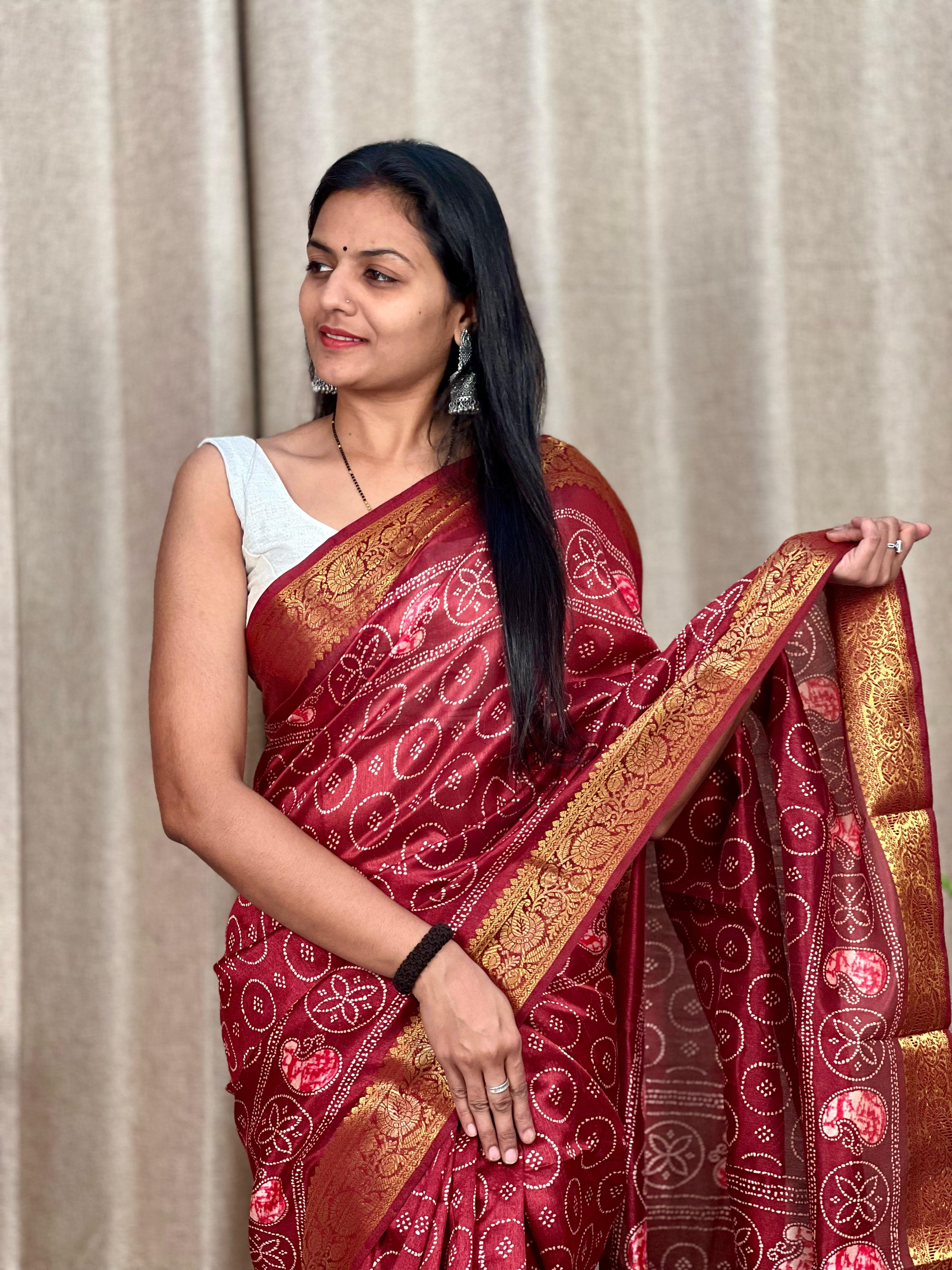 Beautiful Designer Soft Tushar Silk Slub Saree