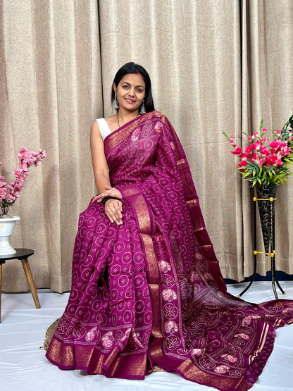 Beautiful Designer Soft Tushar Silk Slub Saree